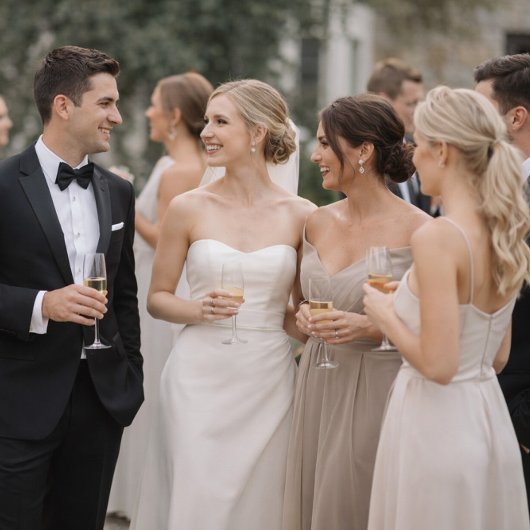 Black & White Wedding Attire Card 招待状