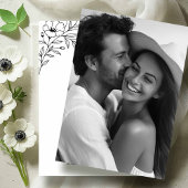 Black & White Wedding Save The Dates with Picture セーブザデート