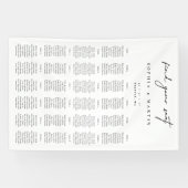 Black & White Wedding Seating Chart 240 Guests  横断幕 (横)