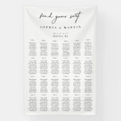 Black & White Wedding Seating Chart 240 Guests  横断幕 (縦)