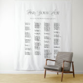 Black & White Wedding Seating Chart Fabric  タペストリー (インサイチュ)