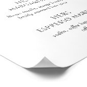 Black & White Wedding Signature Cocktails Poster ポスター (角)