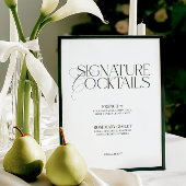 Black & White Wedding Signature Cocktails Sign