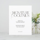 Black & White Wedding Signature Cocktails Sign (スタンド正面)