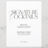 Black & White Wedding Signature Cocktails Sign (正面)