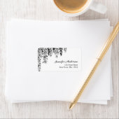 Black White Weeping Birch Return Address Label  ラベル (インサイチュ)
