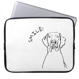 Black & White Weimaraner：メッセージはこちら ラップトップスリーブ
