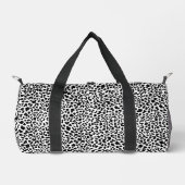 Black & white wild animal print. Snow Leopard Prin ダッフルバッグ (正面)
