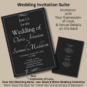 Black & White with Infinity Scroll Wedding Suite, 招待状