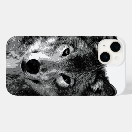 Black & White Wolf Eyes Case-Mate iPhoneケース (裏面 (横))