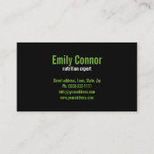 Black & White Woman Profile Healthcare Green Card 名刺 (裏面)