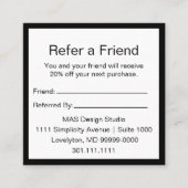 Black & White Your Logo Here Refer a Friend 紹介カード (正面)