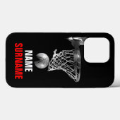Black White Your Name Surname Basketball Case-Mate iPhoneケース (裏面 (横))