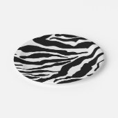 Black& White Zebra Stripes Pattern Animal Print ペーパープレート (アングル)
