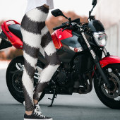Black White Zebra Stripes Pattern Wildlife Animal レギンス