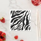 Black& White Zebra Stripes Safari Animal Print  スタンダードカクテルナプキン (インサイチュ)