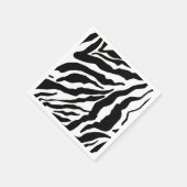 Black& White Zebra Stripes Safari Animal Print  スタンダードカクテルナプキン (角)