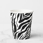 Black& White Zebra Stripes Safari Animal Print  紙コップ (裏面)
