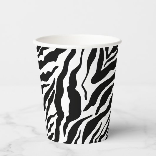 Black& White Zebra Stripes Safari Animal Print  紙コップ (正面)