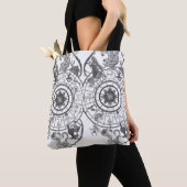 Black + White Zodiac Astrological Signs on a トートバッグ (クローズアップ)
