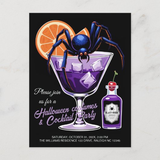Black Widow Halloween Cocktail シーズンポストカード (正面)