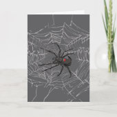 Black Widow Spider And Spiderweb Drawing Art カード (正面)
