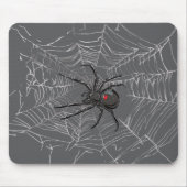 Black Widow Spider And Spiderweb Drawing Art マウスパッド (正面)