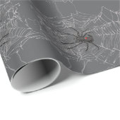 Black Widow Spider And Spiderweb Drawing Art ラッピングペーパー (ロールコーナー)