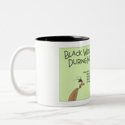 Black Widow Spider Gets Interrogated ツートーンマグカップ (左)