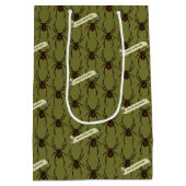 Black Widow Spider Halloween Pixel Art Pattern ミディアムペーパーバッグ (裏面)