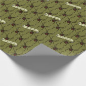 Black Widow Spider Halloween Pixel Art Pattern ラッピングペーパー (角)
