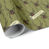 Black Widow Spider Halloween Pixel Art Pattern ラッピングペーパー (ロールコーナー)