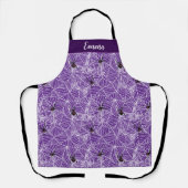 Black Widow Spider Web Purple  エプロン (正面)