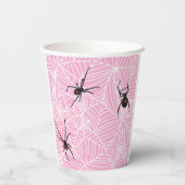 Black Widow Spider Webs Pastel Pink 紙コップ (裏面)