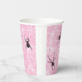 Black Widow Spider Webs Pastel Pink 紙コップ (右)