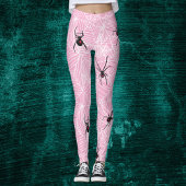 Black Widow Spider Webs Pastel Pink Costume Leggin レギンス