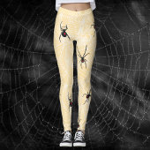 Black Widow Spider Webs Pastel Yellow Costume レギンス