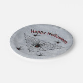 Black Widow Spiders in Triangle Web Rustic White ペーパープレート (アングル)