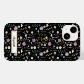 Black Wild Flowers Pattern Case-Mate iPhoneケース (裏面 (横))
