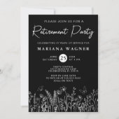 Black Wildflowers Retirement Party Invitation 招待状 (正面)
