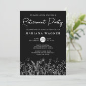Black Wildflowers Retirement Party Invitation 招待状 (スタンド正面)