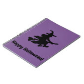 Black Witch on Purple - Happy Halloween  ノートブック (左側)