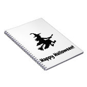 Black Witch on White - Happy Halloween  ノートブック (右側)