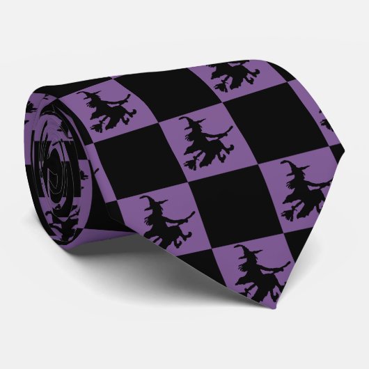 Black Witches Black & Purple Checkered ネクタイ (ロール)