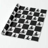 Black Witches Checkered Wrapping Paper ラッピングペーパー (アンロールド)