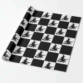 Black Witches Checkered Wrapping Paper ラッピングペーパー
