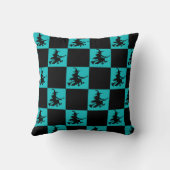 Black Witches on Teal クッション (裏面)