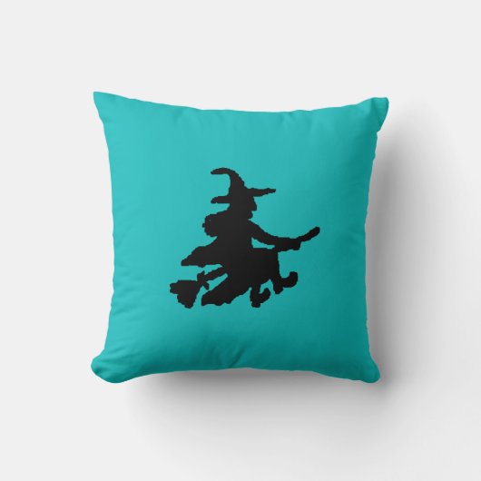 Black Witches on Teal クッション (正面)