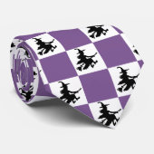Black Witches Purple & White Checkered ネクタイ (ロール)