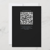 Black With Blue Wedding Invitation QR Code 招待状 (裏面)